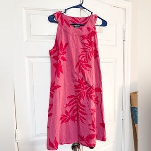 Natural Reflections Pink Leaf Print Mini Dress